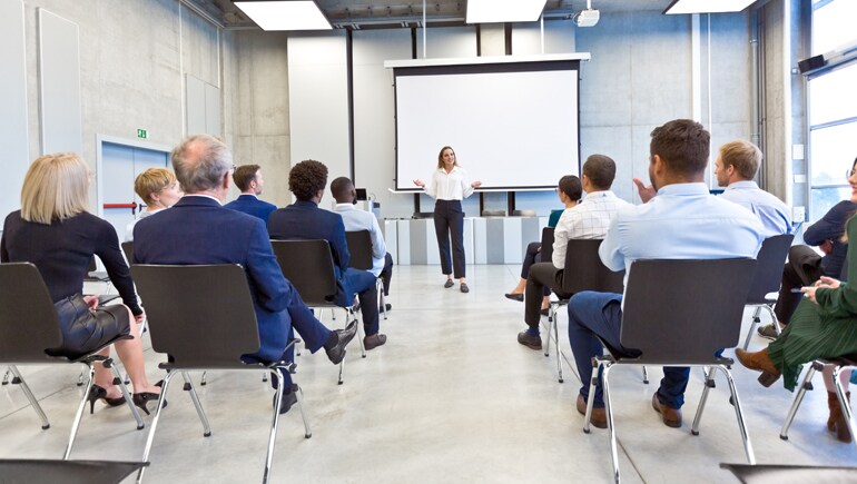 Photo showing presentation room