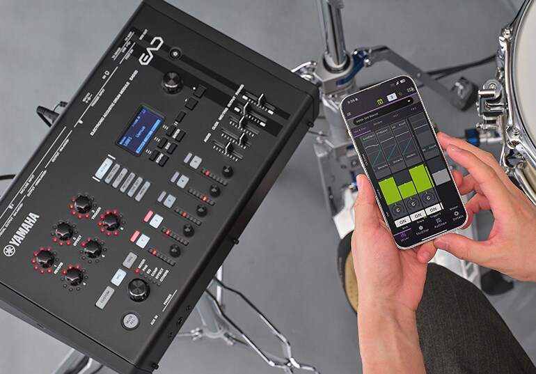 A user controlling the EAD50 using the EAD Touch app
