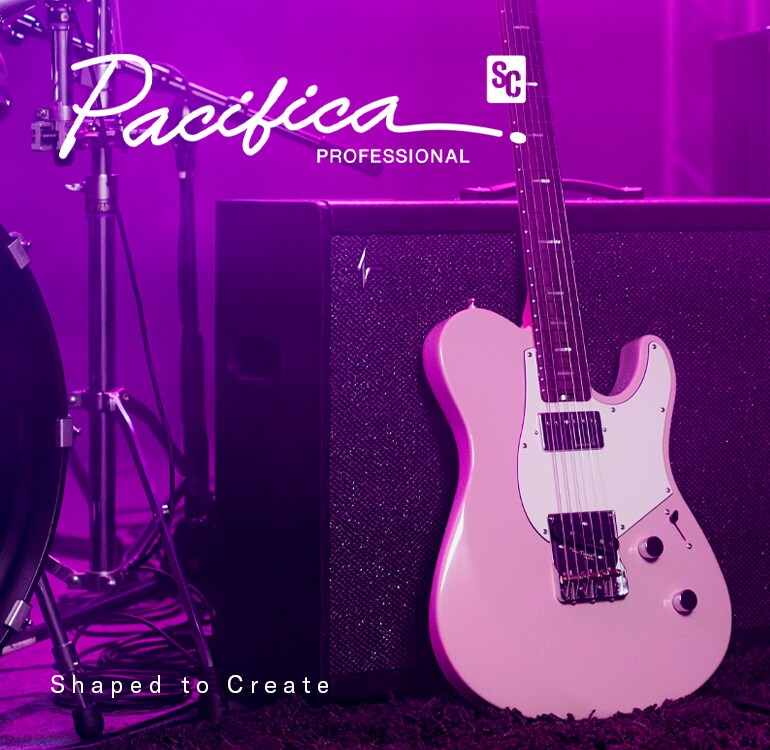 Pacifica SC Standard Plus (PACS+11S ASP) placed next to a guitar amplifier